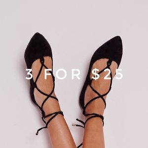 $3 FOR 25 Missguided lace up flats